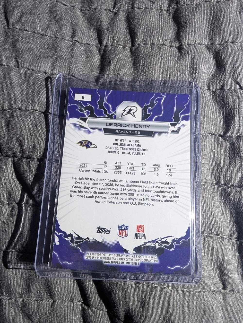 2026 Topps Resurgence Football Derrick Henry #8 Aqua Surge /149